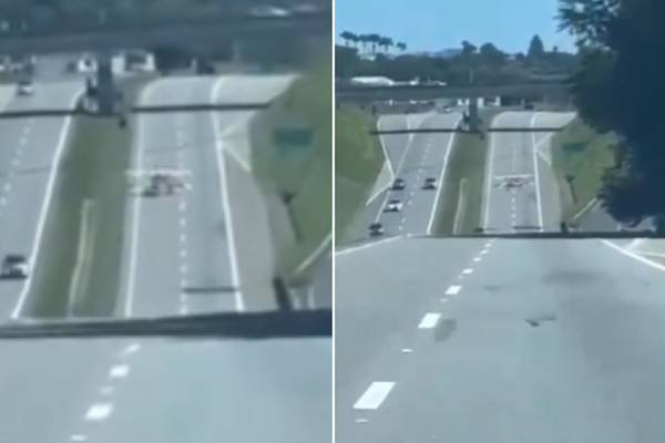 VÍDEO: Avião de pequeno porte pousa no meio de rodovia após sofrer pane, no interior de São Paulo