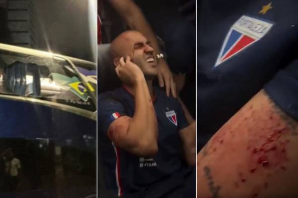 VÍDEO: Ônibus do Fortaleza é atacado com bomba e pedras pela torcida do Sport, afirma dirigente