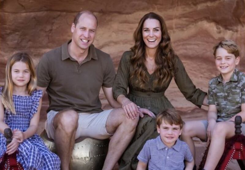 Kate Middleton, príncipe William e os filhos.