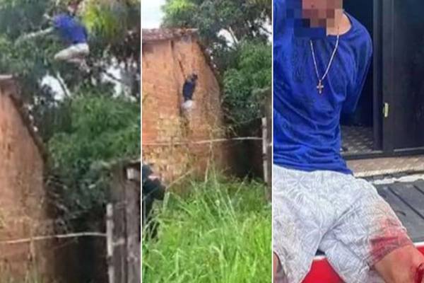 VÍDEO: ‘Homem-Aranha’ tenta fugir da polícia, mas cai de telhado e acaba detido, no Pará