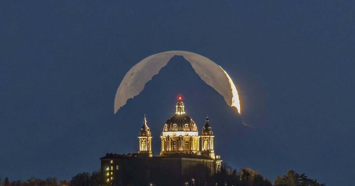 Italian photographer waited six years to capture this stunning photo of the full moon in the mountains of Turin – Metro World News Brazil