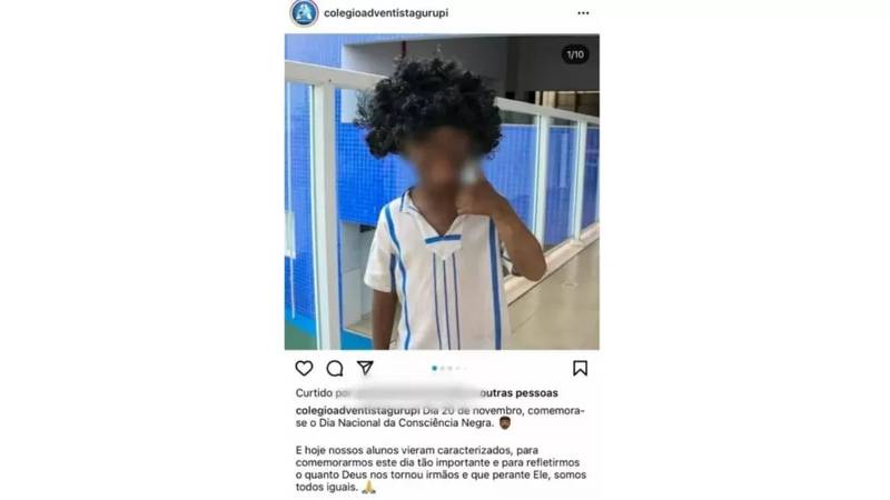 Escola do Tocantins postos fotos de crianças com pele pintada de preto
