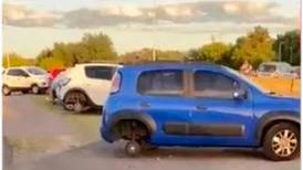 Torcedores deixam carro na estrada para receber seleção argentina e tem rodas roubadas