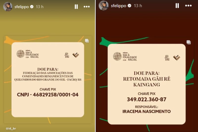 Ela divulgou dados de instituições que recebem doações