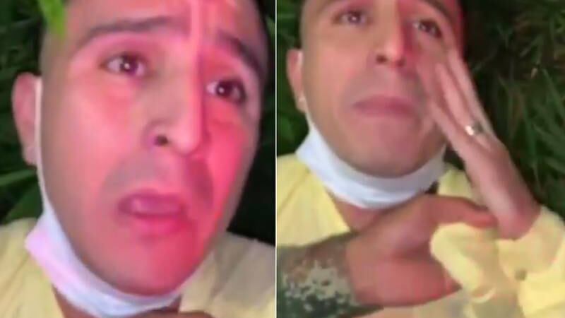 Homem agride esposa e ao ser capturado entra em desespero pedindo perdão