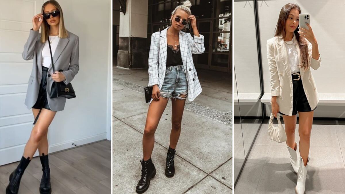 Existe una combinación que desatará tu lado más sexy y elegante: blazer, shorts y botas.