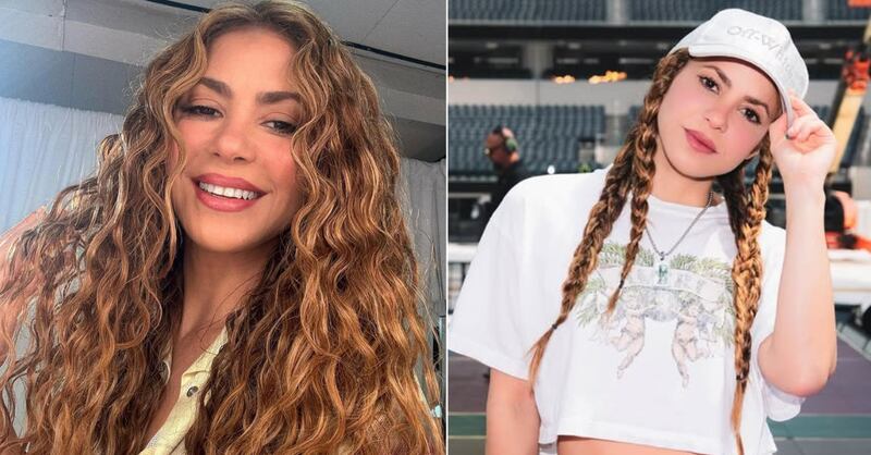 Shakira presumió sus caderas con un bikini lila de flecos.