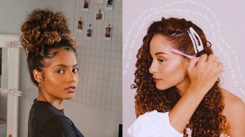 5 penteados lindos e estilosos com presilhas para cabelos cacheados