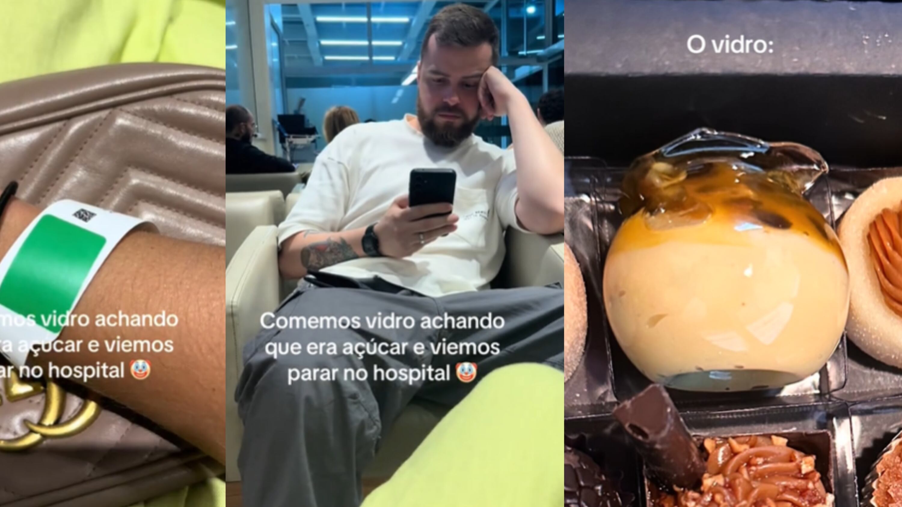Casal viraliza e choca a web ao ir para o hospital após comer vidro pensando que era açúcar cristalizado
