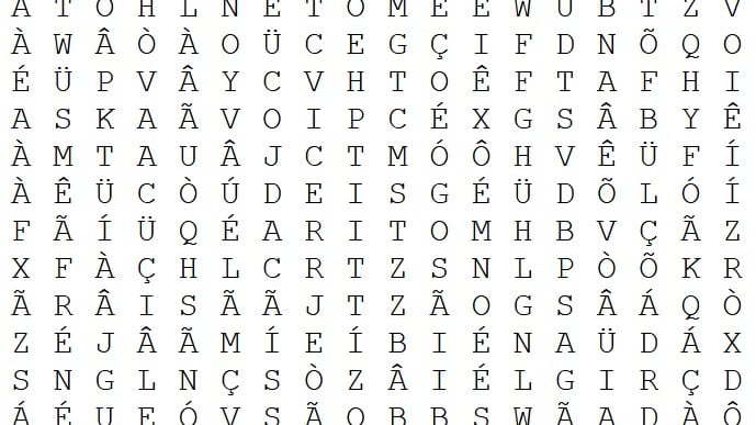 Caça-palavras intermediário