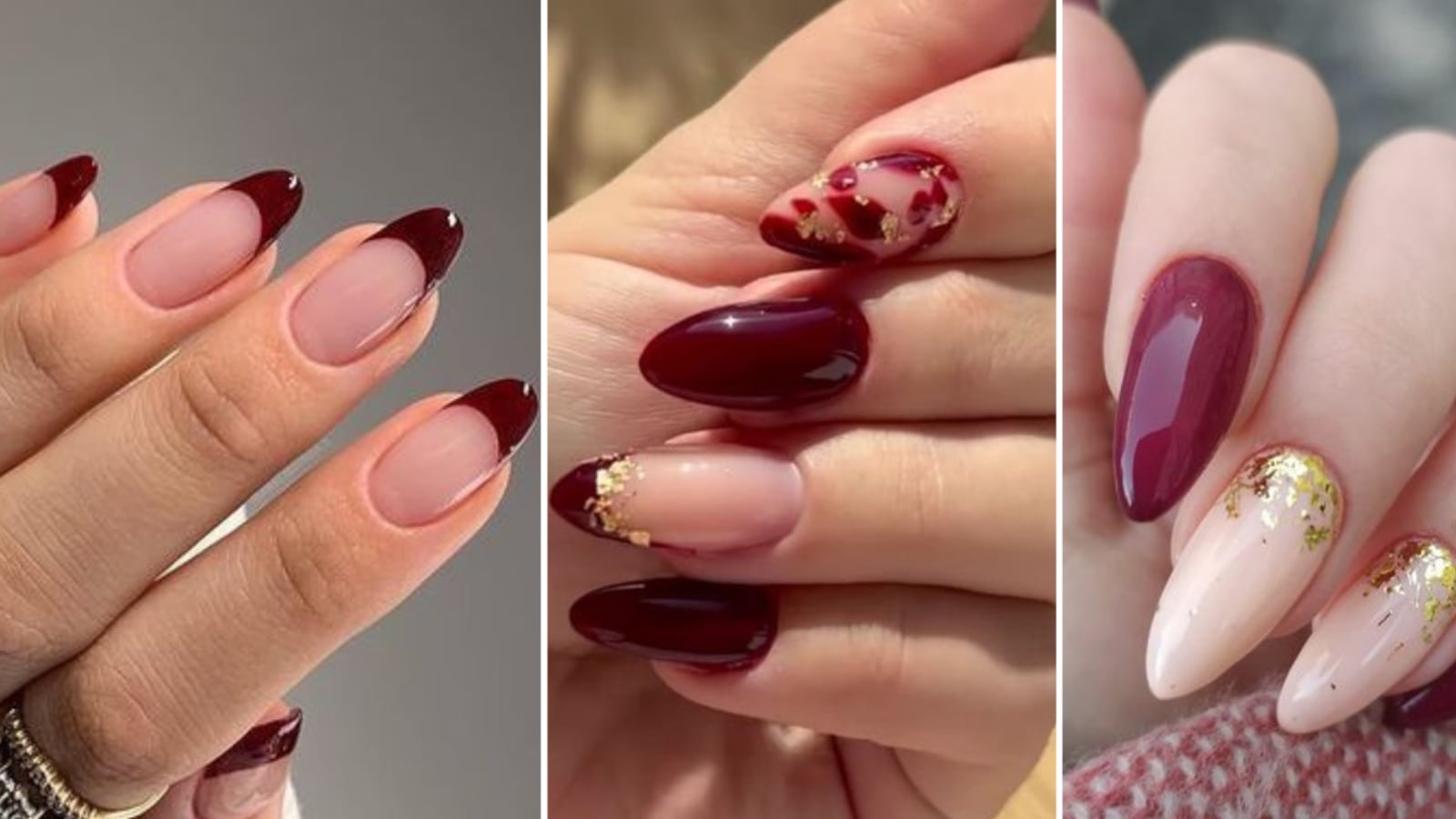 Uñas color vino 2023