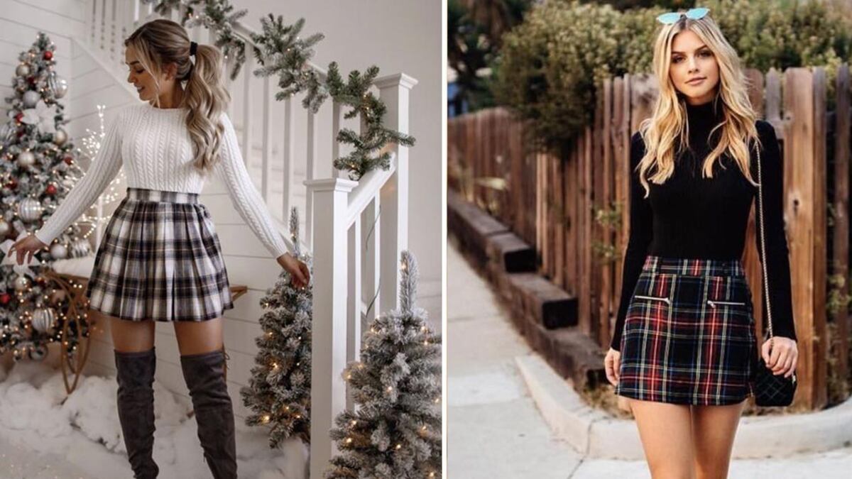 Moda minifaldas de cuadros