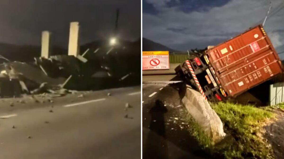 Há interdição total na via e motoristas passaram a noite na estrada