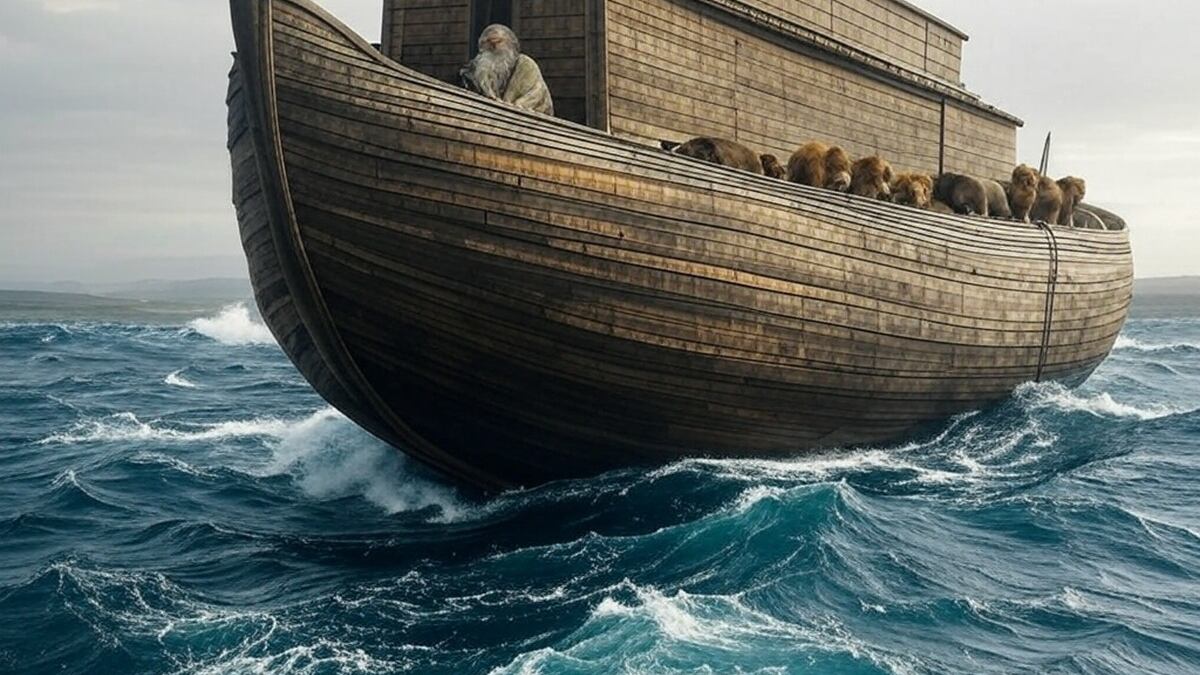 Arca de Noé - Ilustración de la Inteligencia artificial