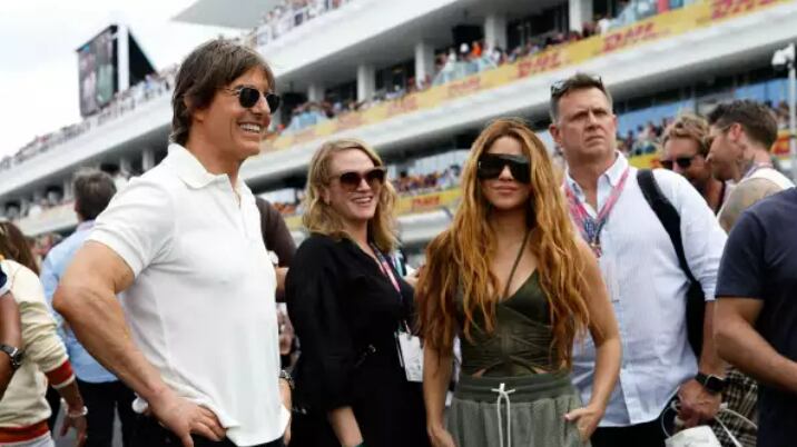 Shakira e Tom Cruise no GP dos Estados Unidos