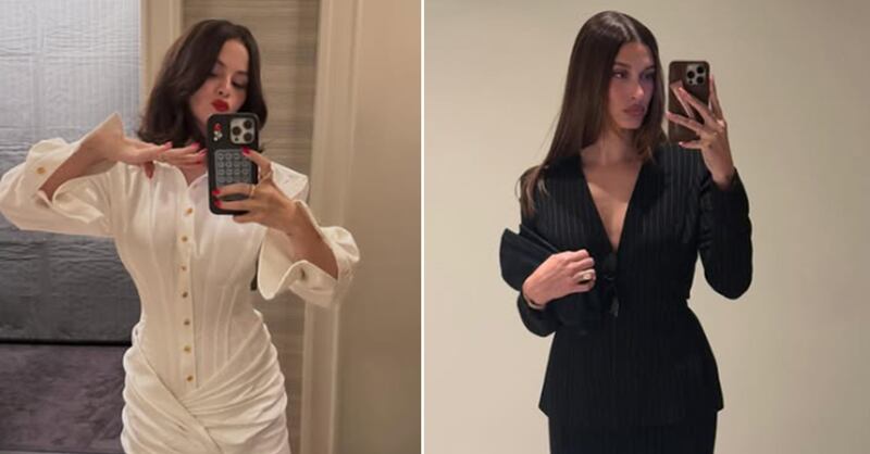 Hailey Bieber y Selena Gomez vestido