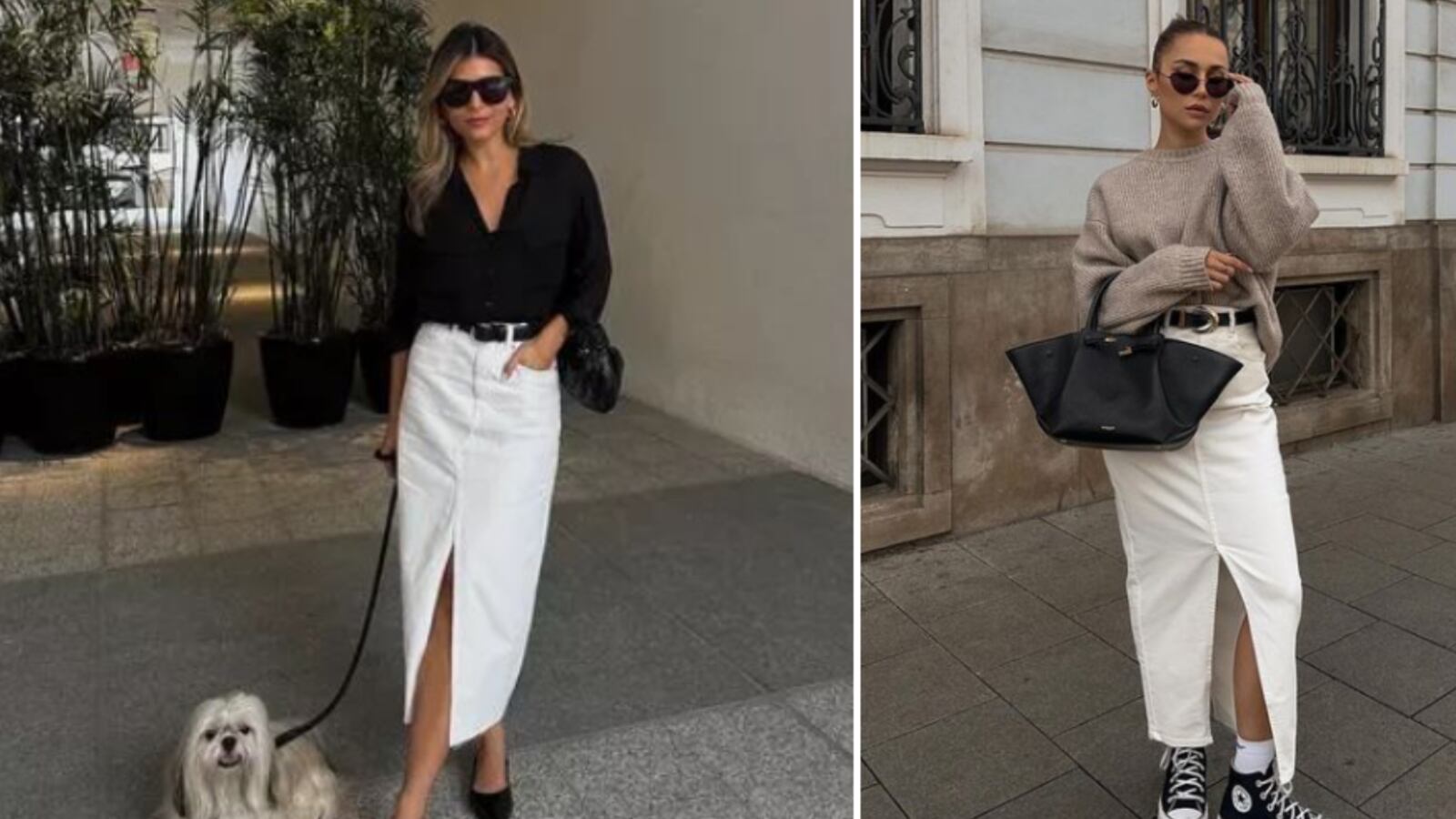 Falda larga con abertura