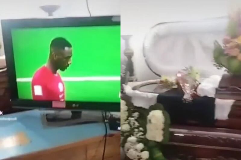 Pessoas são flagradas assistindo jogo da copa ao lado de caixão durante velório