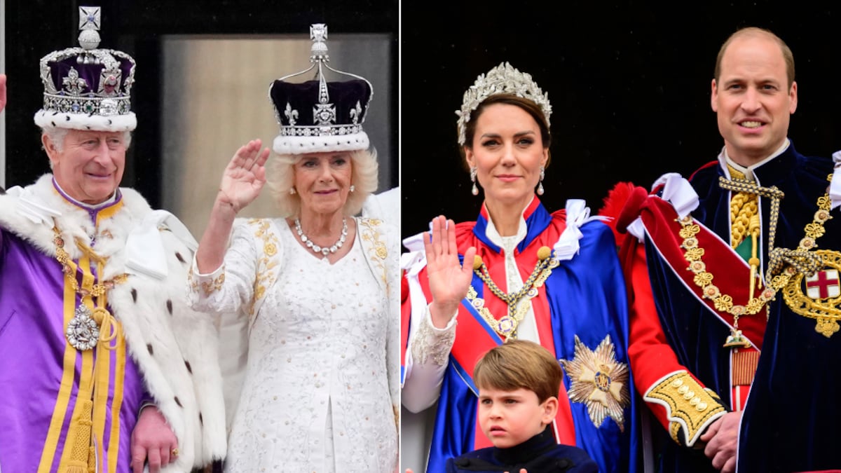 Rey Carlos III, Camila Parker, Kate Middleton y William