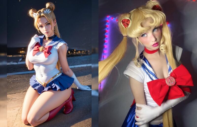 Sailor Moon - Serena IA y Serena Cosplay por Elia Fery