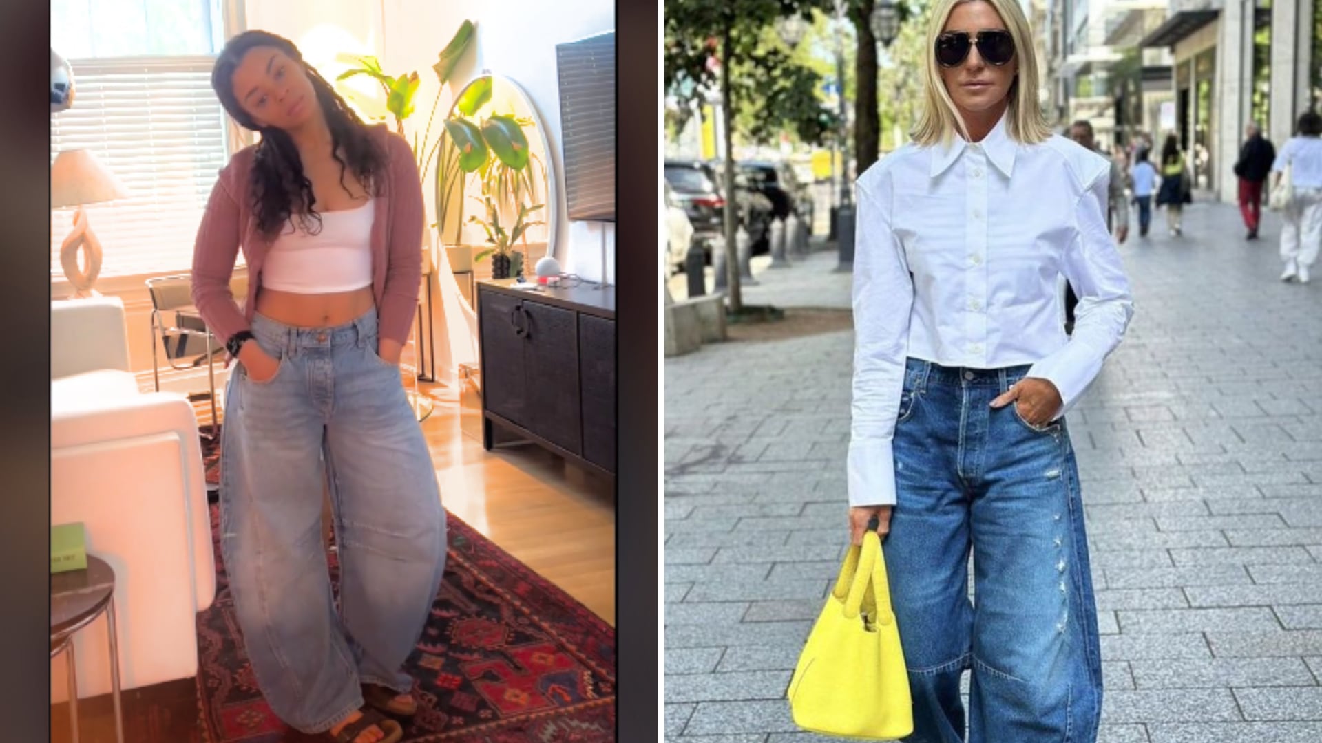Los pantalones piernas de barril o de herradura están marcando la tendencia en Tik Tok.