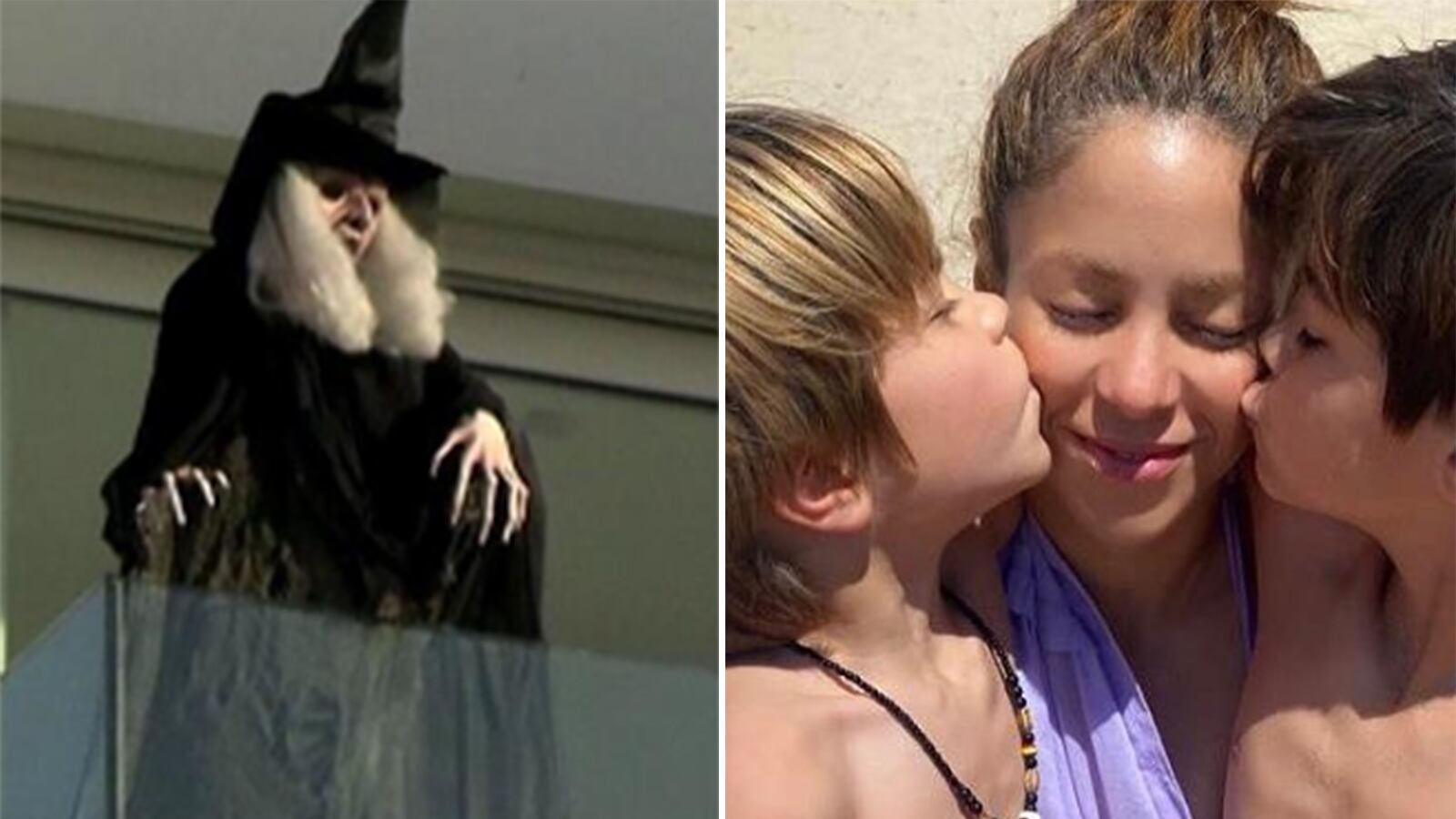 Hijos de Shakira develaron el misterio de la bruja en el balcón.
