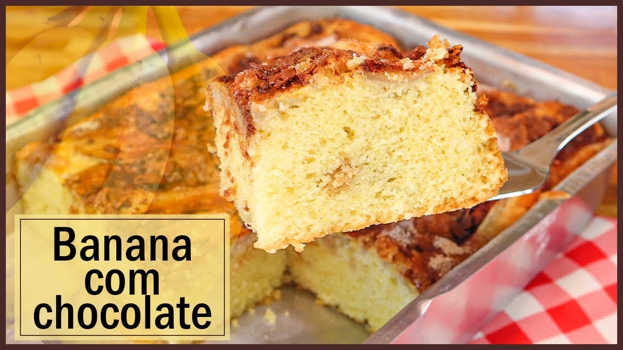 bolo de banana com chocolate