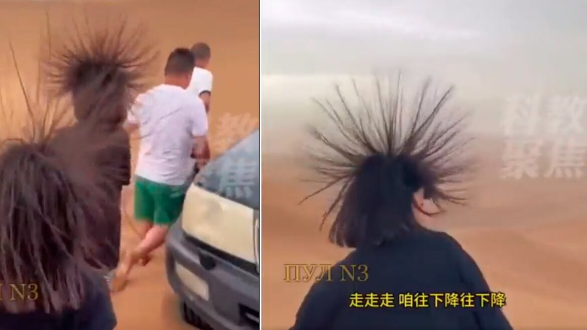 Turistas ficaram com cabelos arrepiados em deserto