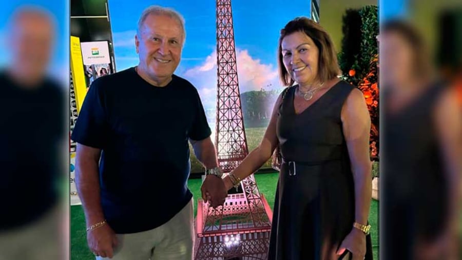 Zico e a esposa, Sandra