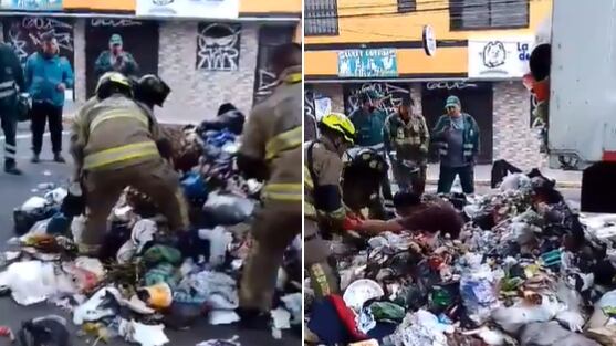 Hombre casi muere en camión de la basura en Bogotá