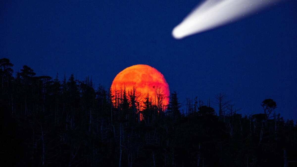 Eventos astronómicos, eclipse lunar, cometa