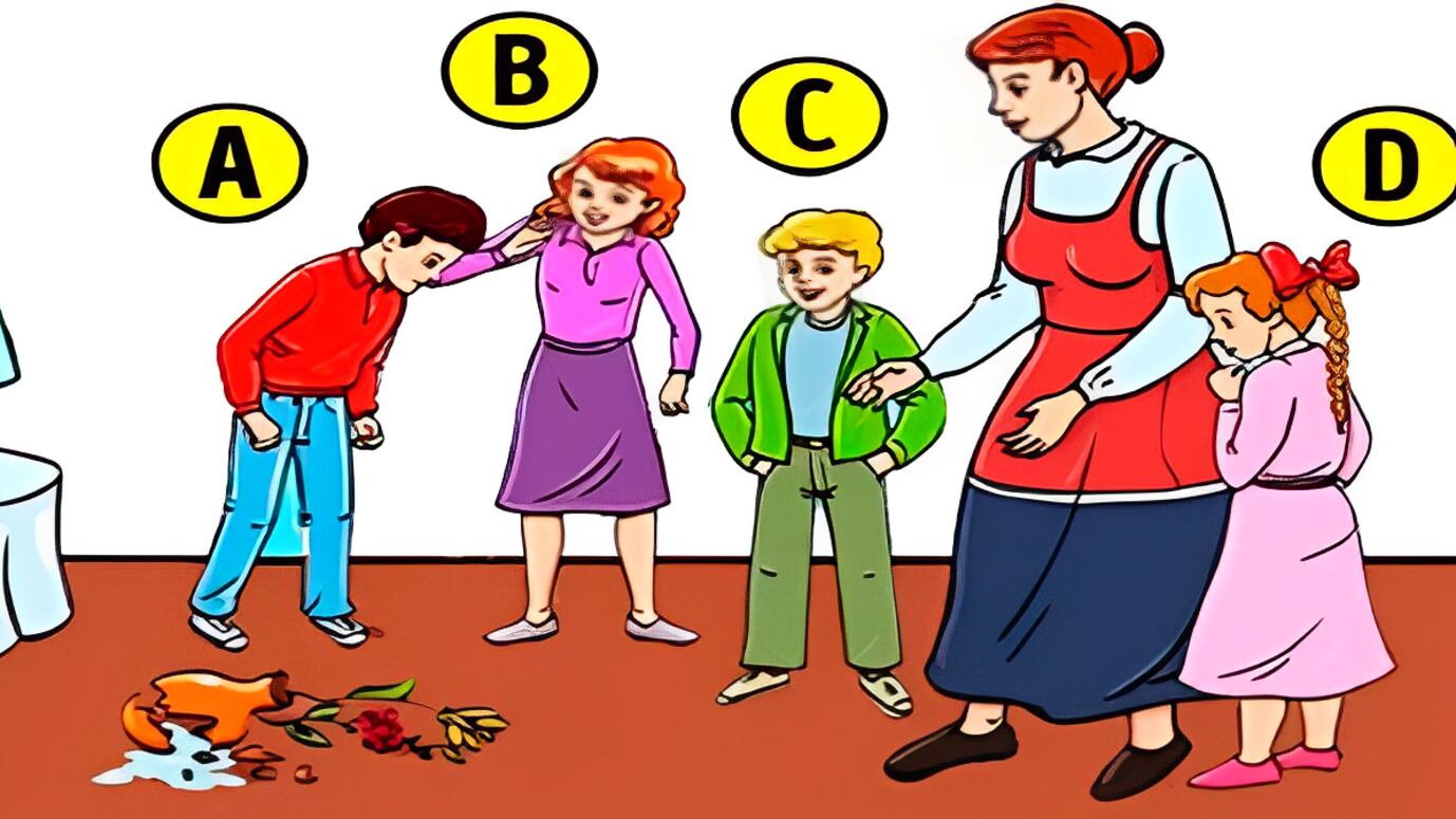 Escolha quem na imagem quebrou o vaso de flores e veja o isso revela de sua personalidade