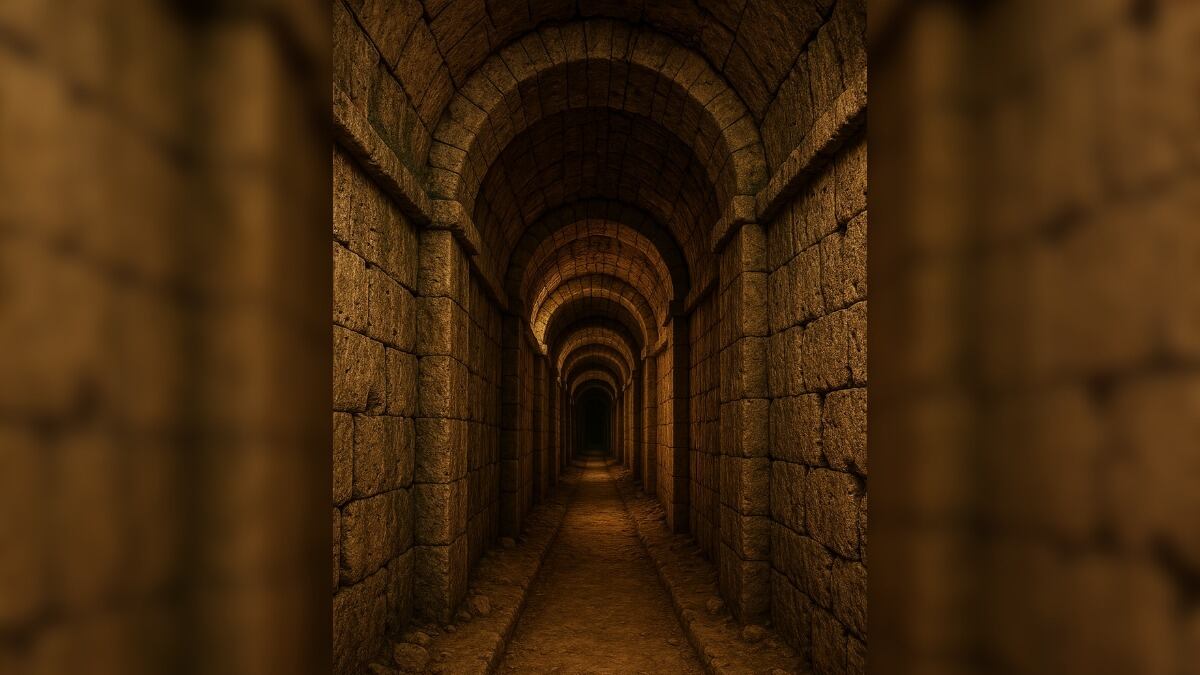 Representación de los túneles etruscos hecha por la IA