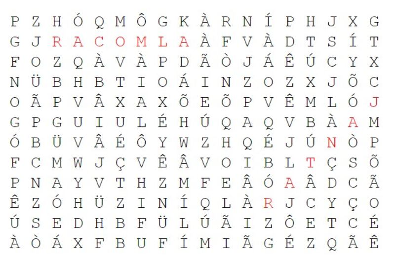 Encontre as palavras almoçar e jantar.