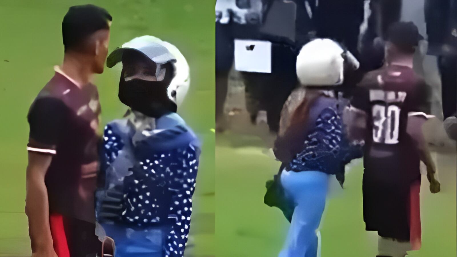 Furiosa, mulher invade partida de futebol para retirar namorado de jogo