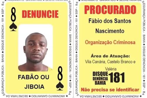 ‘Baralho do Crime’: saiba quem são os criminosos mais procurados da Bahia; um deles morreu em SP