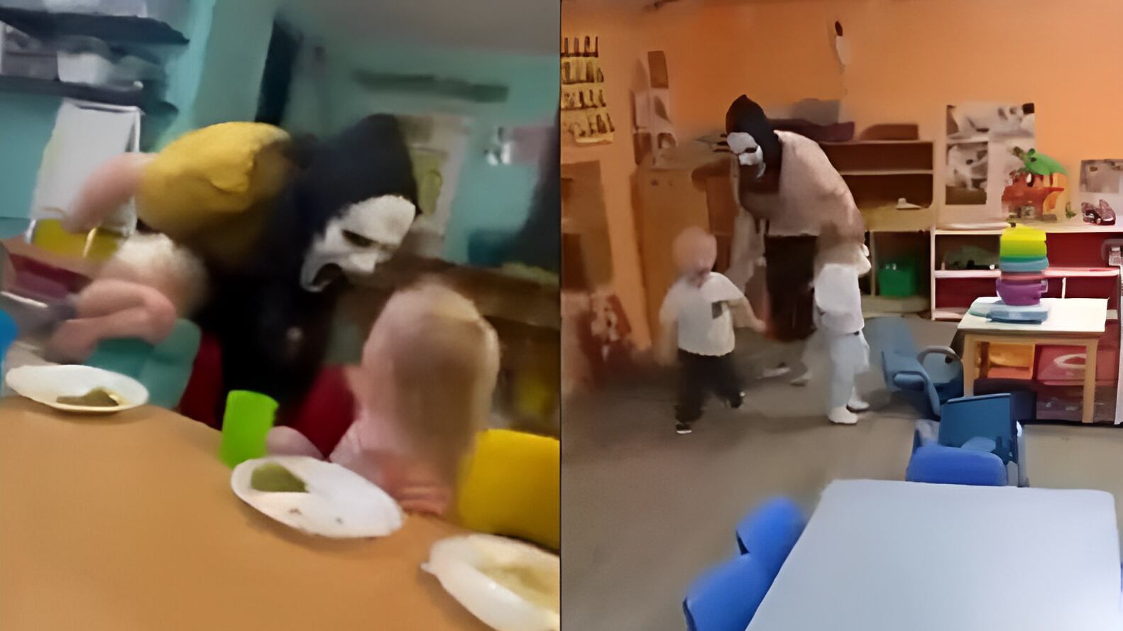 Funcionária de escola gera polêmica ao assustar crianças com máscara de halloween