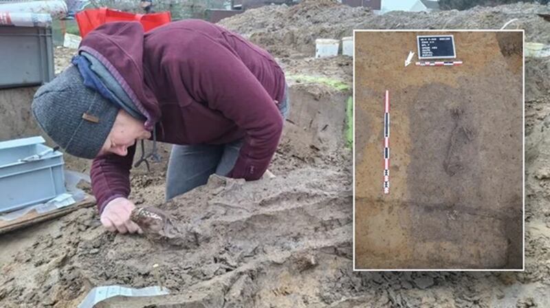 Excavación donde encontraron los restos del perro en la antigua Roma