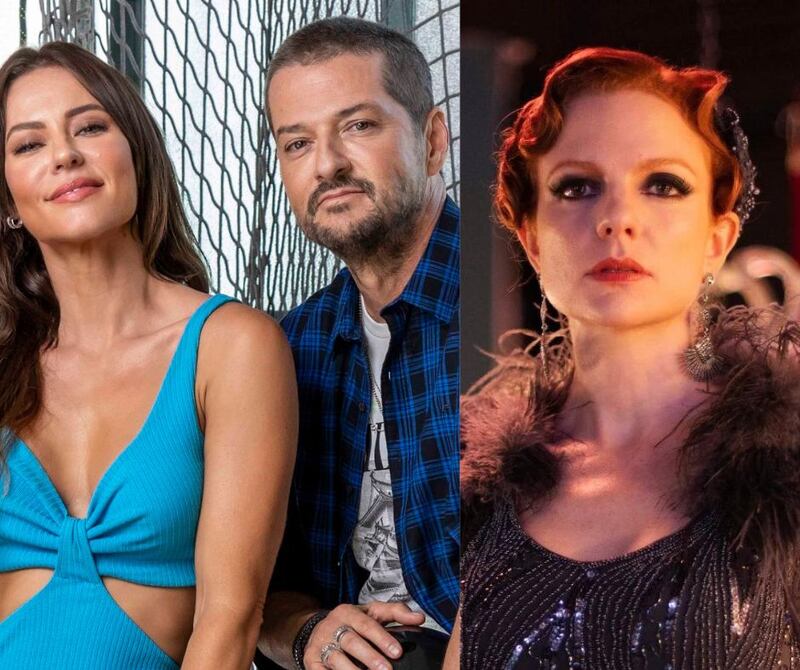 Cara e Coragem: Pat (Paolla Oliveira), Moa (Marcelo Serrado) e Andréa Pratini (Maria Eduarda de Carvalho)