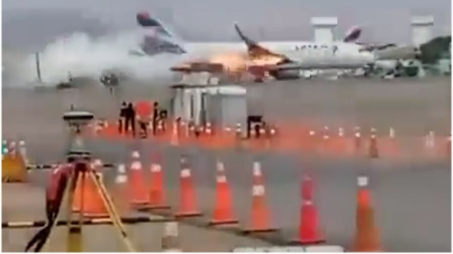 Acidente com avião no aeroporto do Peru