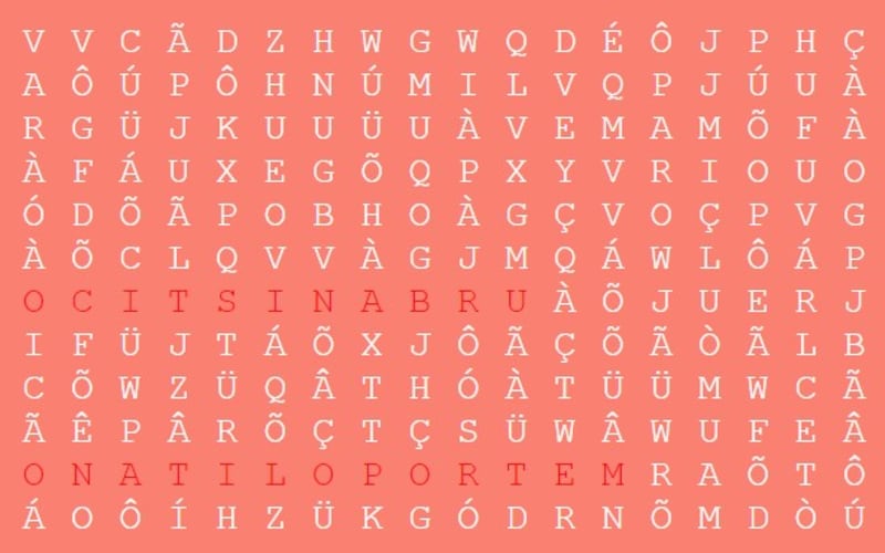 Nível impossível: será que você consegue encontrar as palavras ‘URBANÍSTICO’ e METROPOLITANO’ neste caça-palavras em poucos segundos?