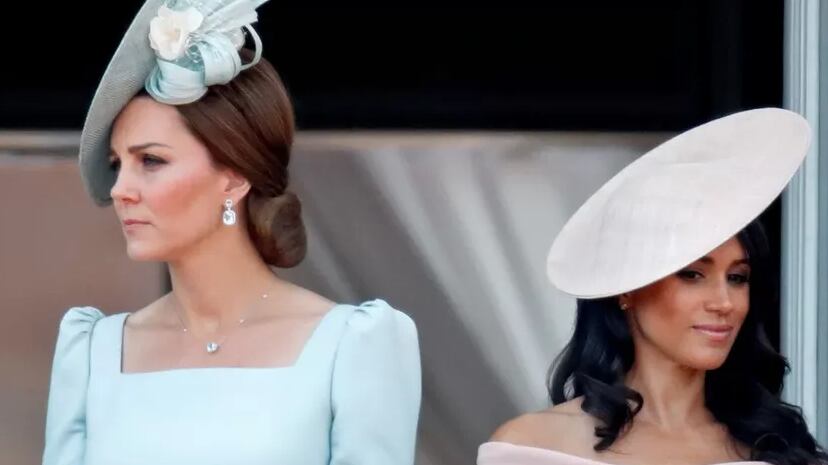 Kate Middleton e Meghan Markle em evento da Família Real Britânica — Foto: Getty Images