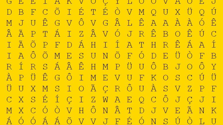 Encontre a palavra 'soberba' neste caça-palavras