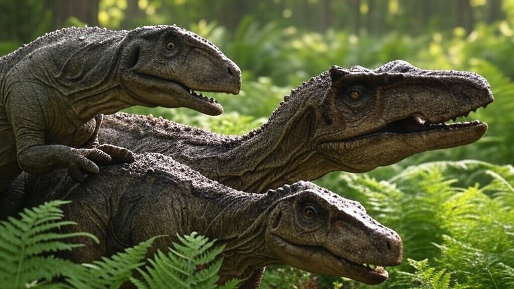 Dinosaurios apareándose - imagen de Grok, inteligencia artificial