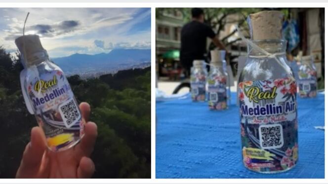 Venta de aire en botellas de Medellín.