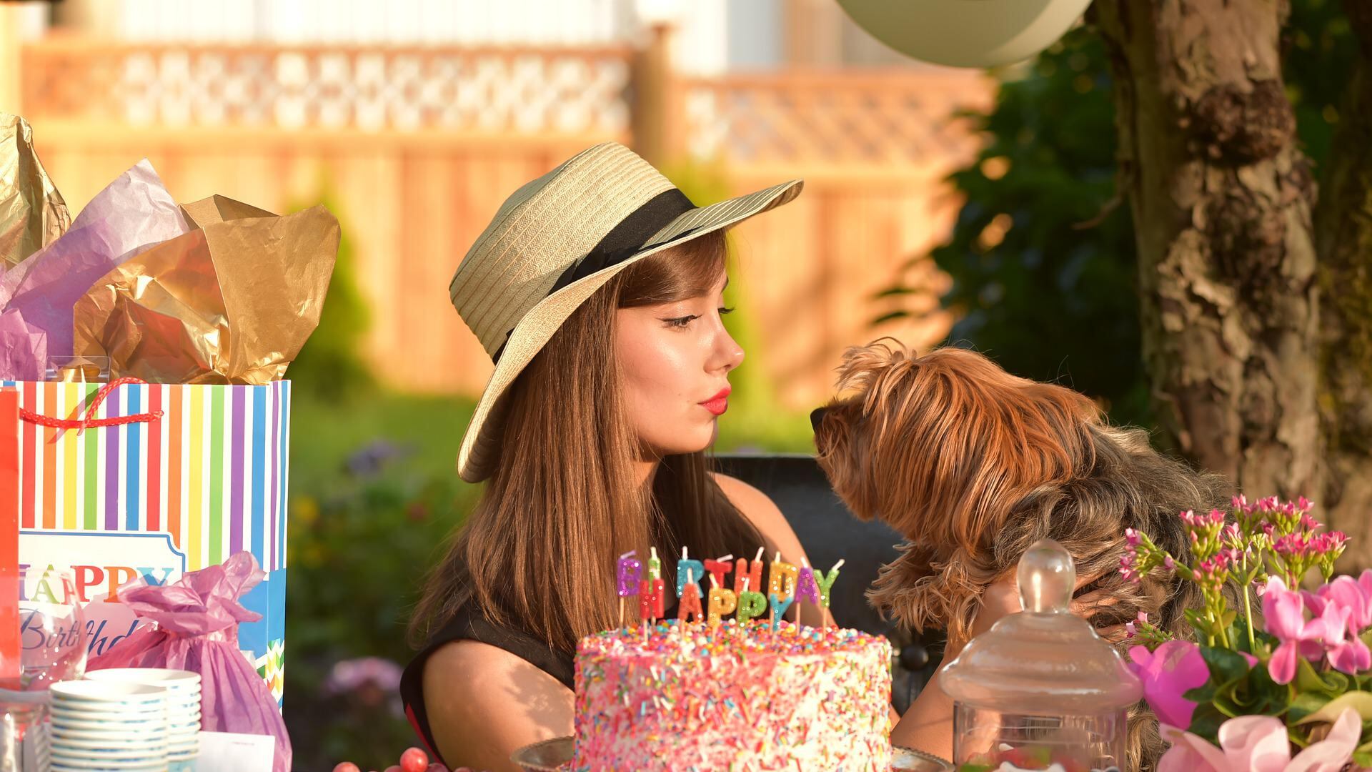 Festa de aniversário com um cachorro