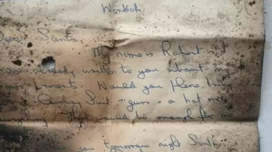 Isso é o que dizia a carta URGENTE enviada para o Papai Noel e que foi encontrada após 60 anos