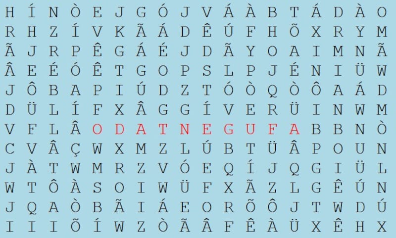 Caça-palavras afugentado