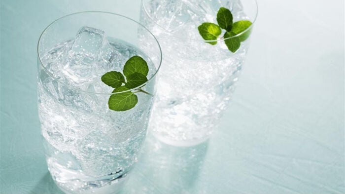 Bebida natural caseira com menta