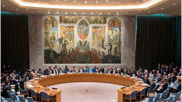 Reunião do Conselho de Segurança na sede da Organização das Nações Unidas (ONU)